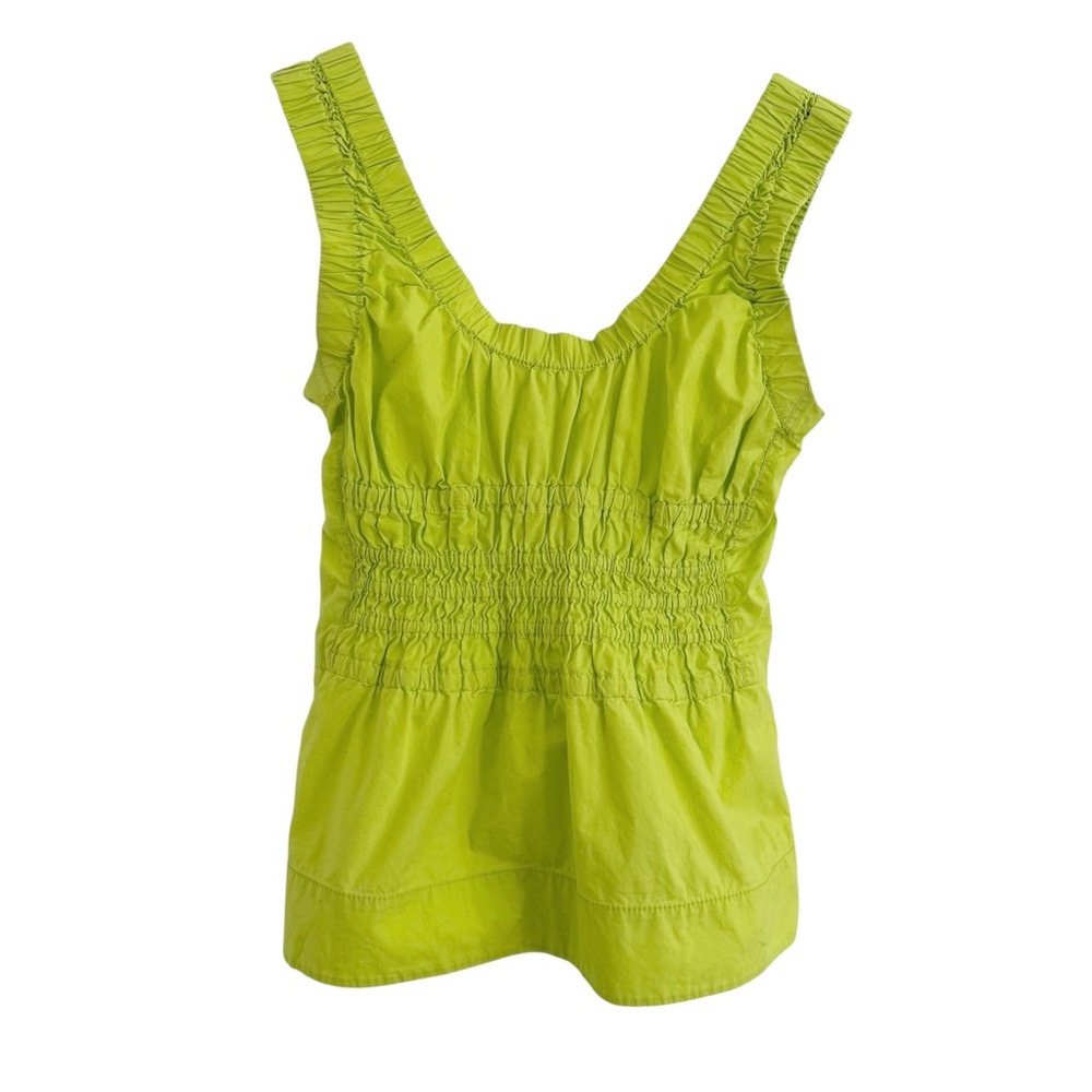 Proenza Schouler White Label Poplin Gathered Tank Top Green Apple - EUC, Size 6 - Picture 5 of 16